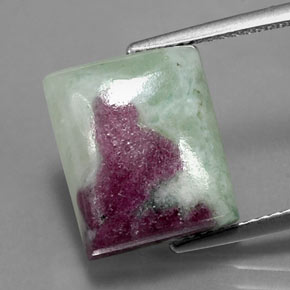 Rubi-zoisita multicolorido natural 9,96ct, baguete, opaco