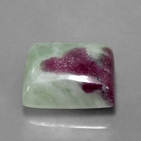 Rubi-zoisita multicolorido natural 9,96ct, baguete, opaco