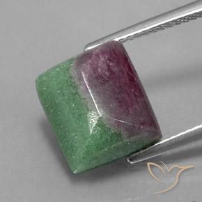 8.29ct Natural Multicolorido Rubi-Zoisite, baguete, Opaco