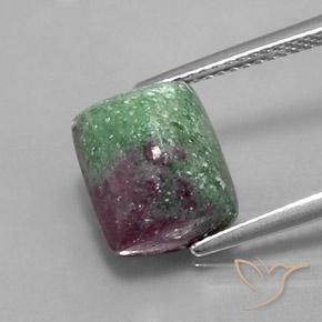 8.27ct Natural Multicolorido Rubi-Zoisite, baguete, Opaco