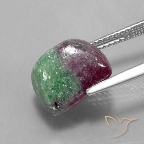 Rubi-Zoisite Multicolorido Natural 8.27ct, baguete, Opaco