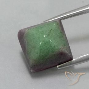 10.92ct Natural Multicolorido Rubi-Zoisite, Quadrado, Opaco