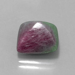 Rubi-zoisita multicolorido natural 8,46ct, quadrado, opaco