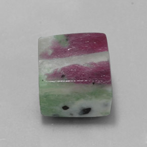 Rubi-zoisita multicolorido natural 11,56ct, quadrado, opaco
