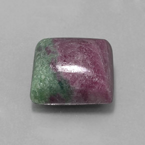 Rubi-zoisita multicolorido natural 10,70ct, quadrado, opaco