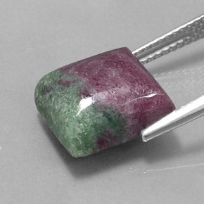 Rubi-zoisita multicolorido natural 10,70ct, quadrado, opaco