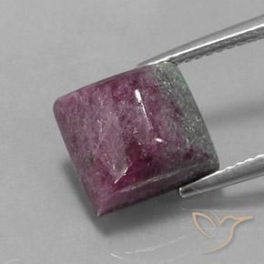 8.08ct Natural Multicolorido Rubi-Zoisite, Quadrado, Opaco