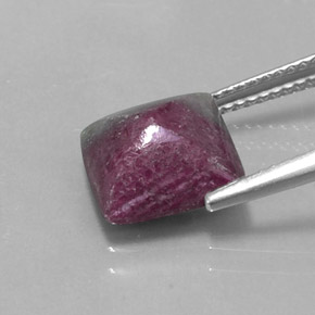 Rubi-zoisita multicolorido natural 5,24ct, quadrado, opaco