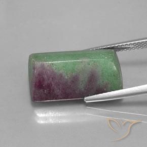 16.75ct Natural Multicolorido Rubi-Zoisite, baguete, Opaco
