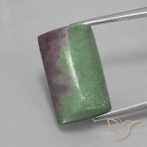 Rubi-Zoisite Multicolorido Natural 16.75ct, baguete, Opaco