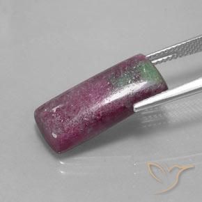 Rubi-Zoisite Multicolorido Natural 10.58ct, baguete, Opaco