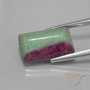 12.20ct Natural Multicolorido Rubi-Zoisite, baguete, Opaco