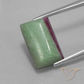 Rubi-Zoisite Multicolorido Natural 12.20ct, baguete, Opaco
