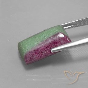 Rubi-Zoisite Multicolorido Natural 12.20ct, baguete, Opaco