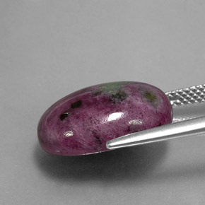 Rubi-zoisita multicolorido natural 13,33ct, corte oval, opaco