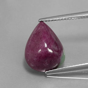 Rubi-Zoisite Multicolorido Natural 8.40ct, Formato de pêra, Opaco