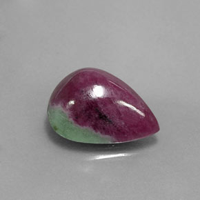 Rubi-Zoisite Multicolorido Natural 8.40ct, Formato de pêra, Opaco