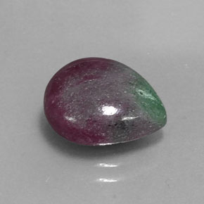 Rubi-Zoisite Multicolorido Natural 5.21ct, Formato de pêra, Opaco
