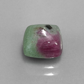 Rubi-zoisita multicolorido natural 2,87ct, quadrado, opaco