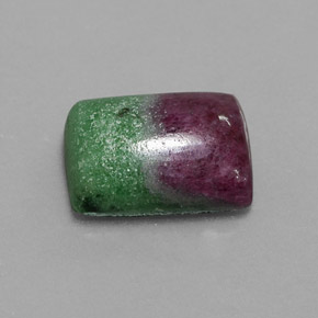 Rubi-zoisita multicolorido natural 9,78ct, baguete, opaco