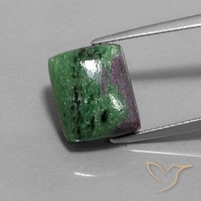 10.12ct Natural Multicolorido Rubi-Zoisite, baguete, Opaco