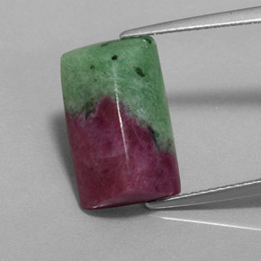 Rubi-zoisita multicolorido natural 9,19ct, baguete, opaco
