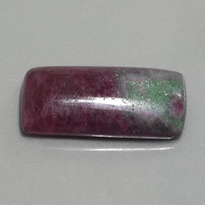 Rubi-zoisita multicolorido natural 14,27ct, baguete, opaco