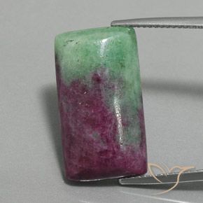 18.00ct Natural Multicolorido Rubi-Zoisite, baguete, Opaco