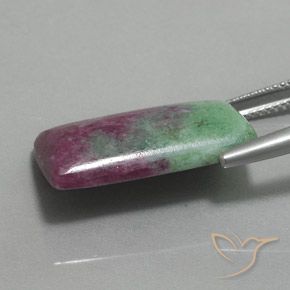 Rubi-Zoisite Multicolorido Natural 18.00ct, baguete, Opaco