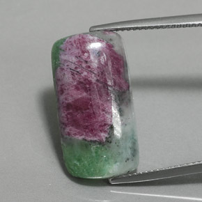 Rubi-zoisita multicolorido natural 14,49ct, almofada cortada, opaco