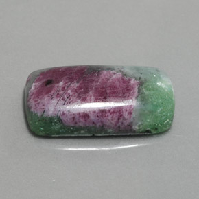 Rubi-zoisita multicolorido natural 14,49ct, almofada cortada, opaco