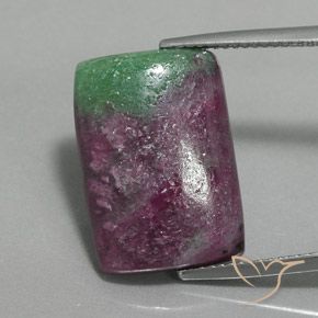 16.97ct Natural Multicolorido Rubi-Zoisite, baguete, Opaco