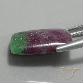 Rubi-Zoisite Multicolorido Natural 16.97ct, baguete, Opaco