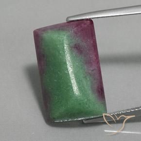 16.86ct Natural Multicolorido Rubi-Zoisite, baguete, Opaco