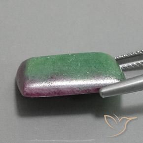 Rubi-Zoisite Multicolorido Natural 16.86ct, baguete, Opaco