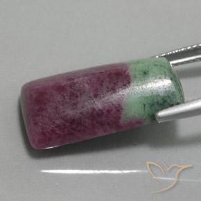 Rubi-Zoisite Multicolorido Natural 19.85ct, baguete, Opaco