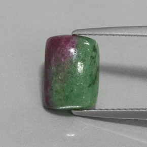 Rubi-Zoisite Multicolorido Natural 4.96ct, baguete, Opaco