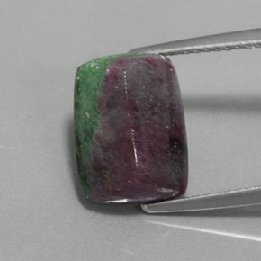 Rubi-zoisita multicolorido natural 5,44ct, baguete, opaco