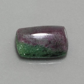 Rubi-zoisita multicolorido natural 5,44ct, baguete, opaco