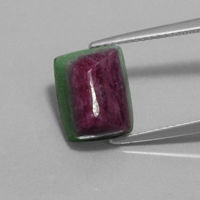Rubi-Zoisite Multicolorido Natural 7.04ct, baguete, Opaco
