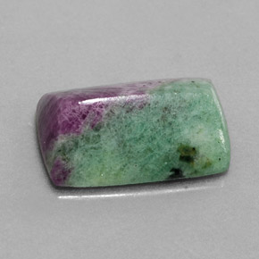 Rubi-zoisita multicolorido natural 9,36ct, baguete, opaco