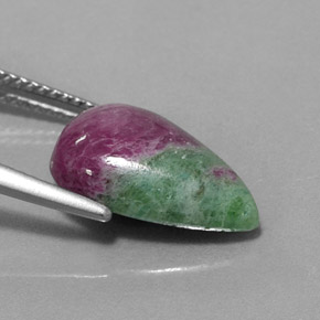Rubi-Zoisite Multicolorido Natural 6.58ct, Formato de pêra, Opaco