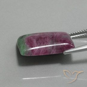 Rubi-Zoisite Multicolorido Natural 18.36ct, baguete, Opaco