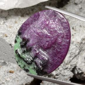 Rubi-zoisita multicolorido natural 31,70ct, corte oval, opaco