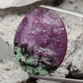 Rubi-zoisita multicolorido natural 31,70ct, corte oval, opaco
