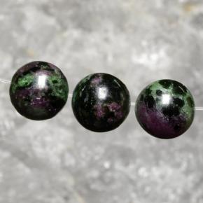 Pedras preciosas de rubi-zoisita multicolorido natural de 27,63 ct, esfera / bola, opaco