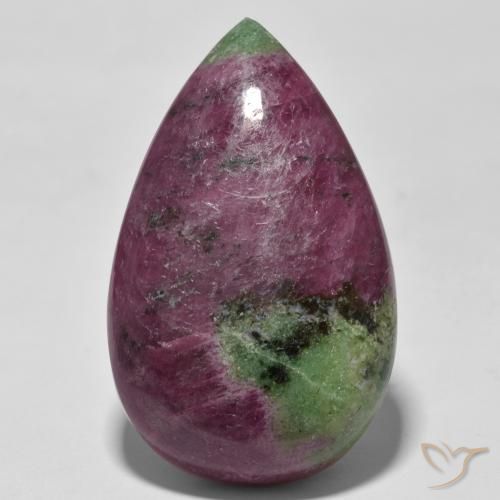 93.98ct Natural Multicolorido Rubi-Zoisite, Formato de pêra, Opaco