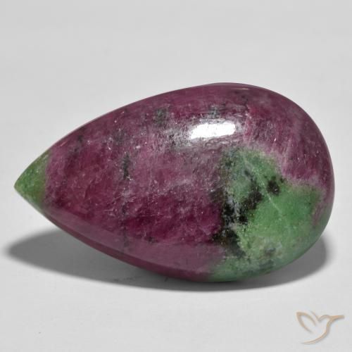 Rubi-Zoisite Multicolorido Natural 93.98ct, Formato de pêra, Opaco