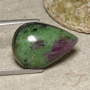 Rubi-Zoisite Multicolorido Natural 15.77ct, Formato de pêra, Opaco
