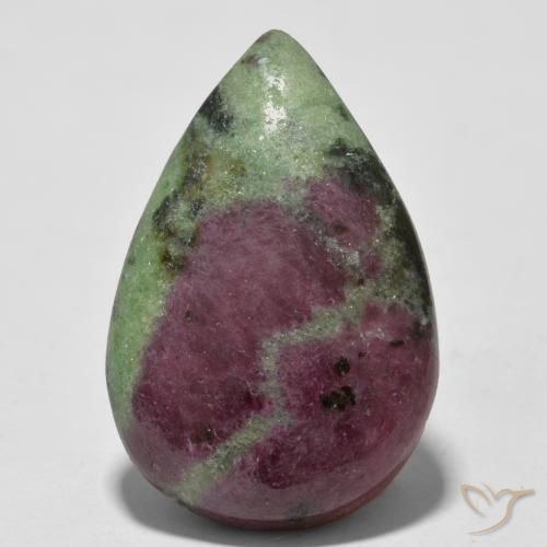 29.84ct Natural Multicolorido Rubi-Zoisite, Formato de pêra, Opaco